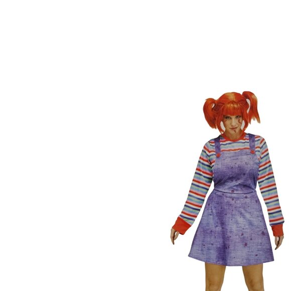 Womens XL (16/18) Striped Doll Halloween Costume Dress - Picture 7 of 7